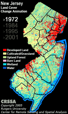 a graphic presentation of changes in NJ wildlife habitat since 1972