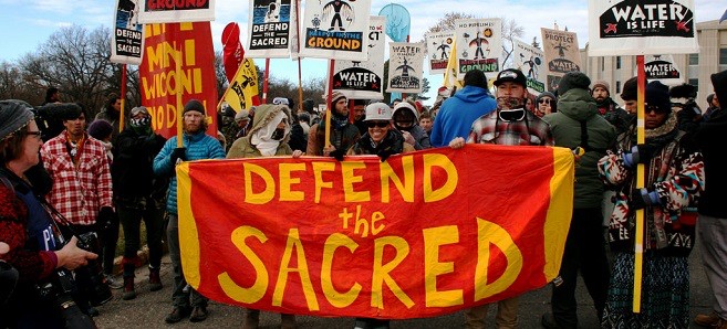 Greenfaith members protesting at Standing Rock against the new natural gas pipeline through the Lakota and Dakota Native Peoples land. Greenfaith was there at the invitation of the Native American Elders