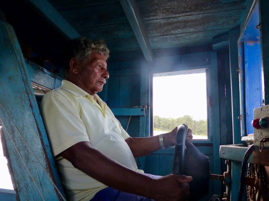 Captain Benedicto piloting his Lacho boat