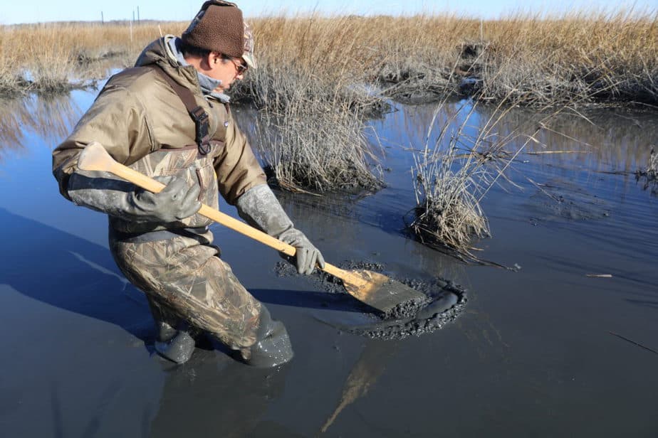 mud in the containment area